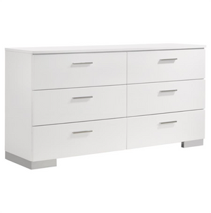 Felicity Queen Bedroom Set White High Gloss