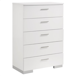 Felicity Queen Bedroom Set White High Gloss