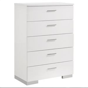 Felicity Queen Bedroom Set White High Gloss