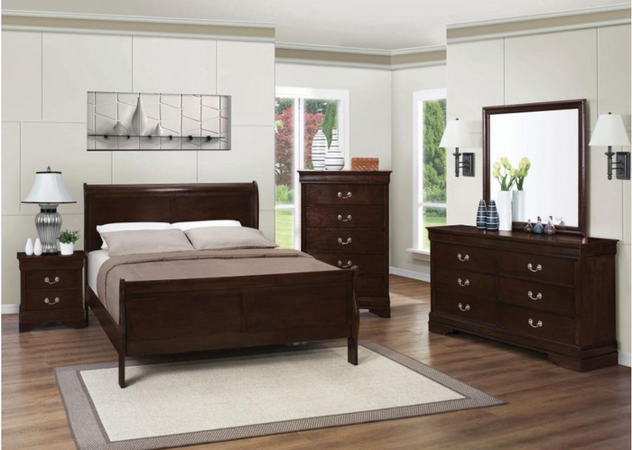 Louis Philippe Queen Bedroom Set Cappuccino