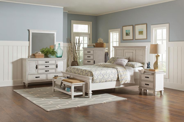 Franco Queen Bedroom Set Distressed White