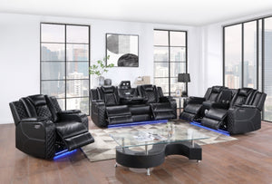 SH8895BLK  Reclining Sofa Set wit LED Light