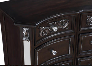 Bankston Dark Brown Upholstered Sleigh King Bedroom Set