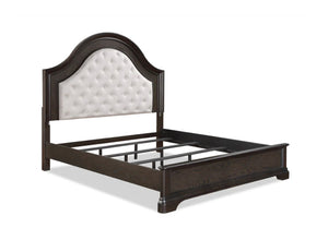 Dunke Dark Brown Upholstered Sleigh King Bedroom Set