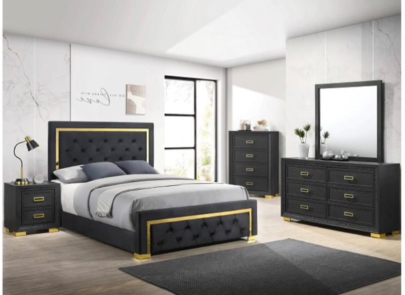 Black and gold king shop bed