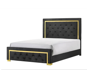 Pepe Black/Gold Queen Bedroom Set