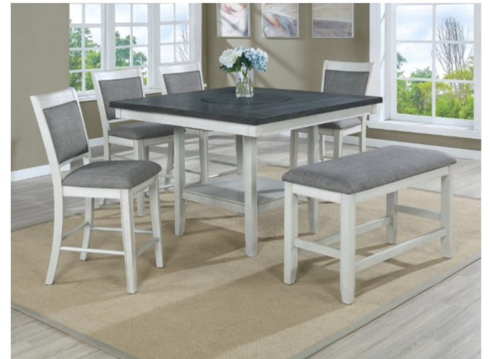 Fultan Chalk Grey Counter Height Extendable  Dining Room Set