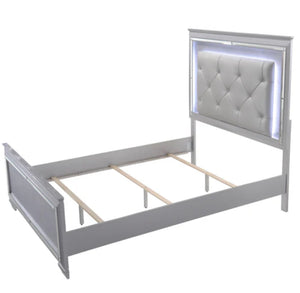 Lilla Silver LED Upholestered  King Bedroom Set