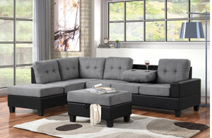 Homelegance 3-PIECE REVERSIBLE SECTIONAL WITH OTTOMAN