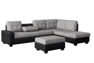 Homelegance 3-PIECE REVERSIBLE SECTIONAL WITH OTTOMAN