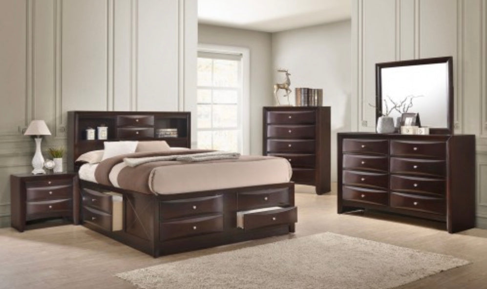 Louis Philip Youth Sleigh Bedroom Set (Black) by Crown Mark