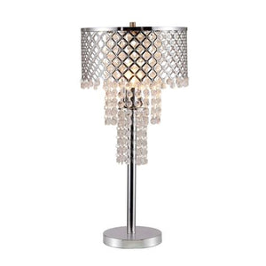 Crystal On Mesh Chrome 28" Touch Table Lamp