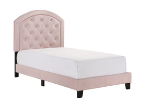 Gaby Pink Twin Upholstered Platform Bed