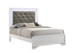 Lyssa Frost Full LED Upholstered Panel Bed