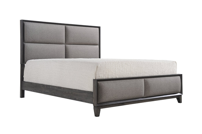 Florian Gray King Upholstered Panel Bed