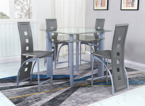 Freya Gray Counter Height Glass Table Set