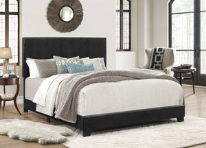 Erin Black PU Leather King Upholstered Bed