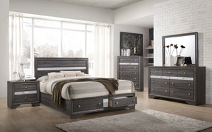 Regata Gray/Silver Storage Platform Bedroom Set