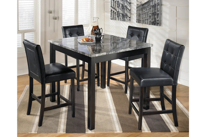 Maysville Black Counter Height Dining Table and Bar Stools (Set of 5) DINING ROOM SET