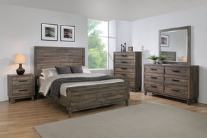 Tacoma Rustic Brown King Panel Bed