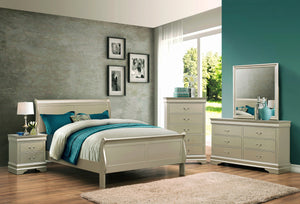 Louis Philip Champagne King Sleigh Bed