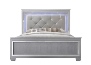 Lillian Silver LED Upholestered Bedroom Set