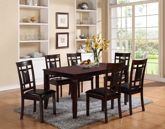 Raitto Espresso Dining Room Set (6 Chairs +Table)