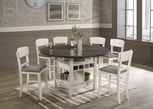 Cramino Chalk Round Counter Height Dinning Room Set