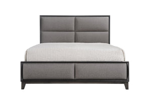 Florian Gray King Upholstered Panel Bed