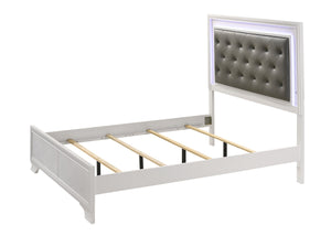 Lyssa Frost Queen LED Upholstered Panel Bed