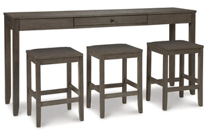 Caitbrook Gray Counter Height DINING ROOM SET and Bar Stools (Set of 3)