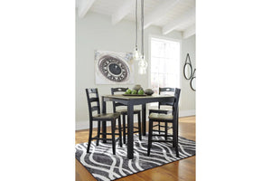 Froshburg Grayish Brown/Black Counter Height Dining Table and Bar Stools (Set of 5) DINING ROOM SET