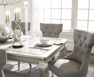 Coralayne Silver Rectangular Dining Room Set