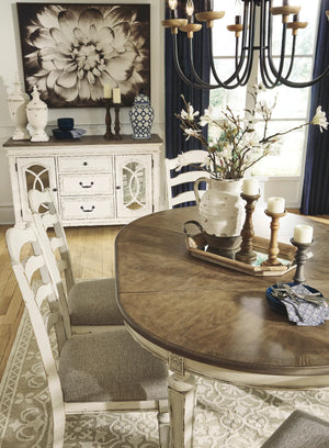 Realyn Chipped White Oval Dining Room Set