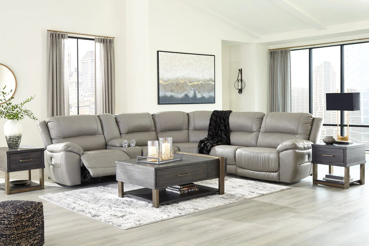 Ashley furniture leather reclining sectional deals