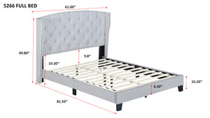 Rosemary Khaki Full Upholstered Platform Bed