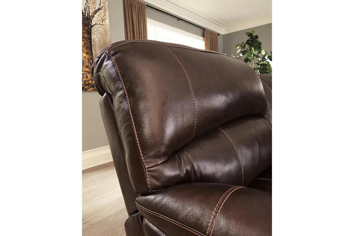 Hallstrung Chocolate 5 Piece Power Reclining Sectional with Chaise