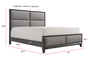 Florian Gray Upholstered Panel Bedroom Set
