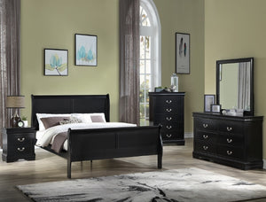Louis Philip Black Queen Bedroom Set