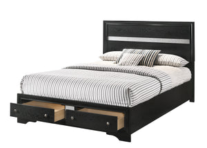 Revania Black Queen Bedroom Set (Platform Bed)