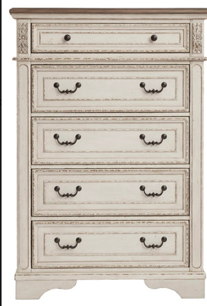 Realyn Chipped White Panel King Bedroom Set