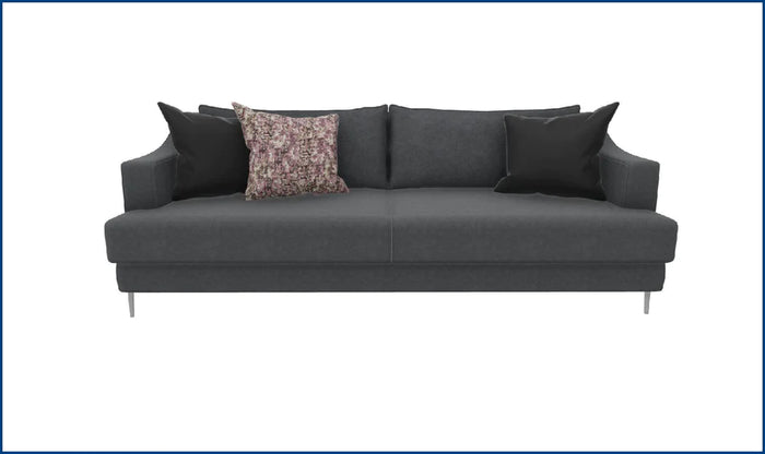 Simena 3 Seater Sofa Bed (141) - Divalux Grey 1032 (Anthracite Leg)