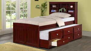 Twin Bookcase Captains Trundle Bed