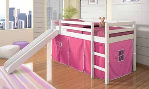 Twin Tent Loft W/Slide -Pink